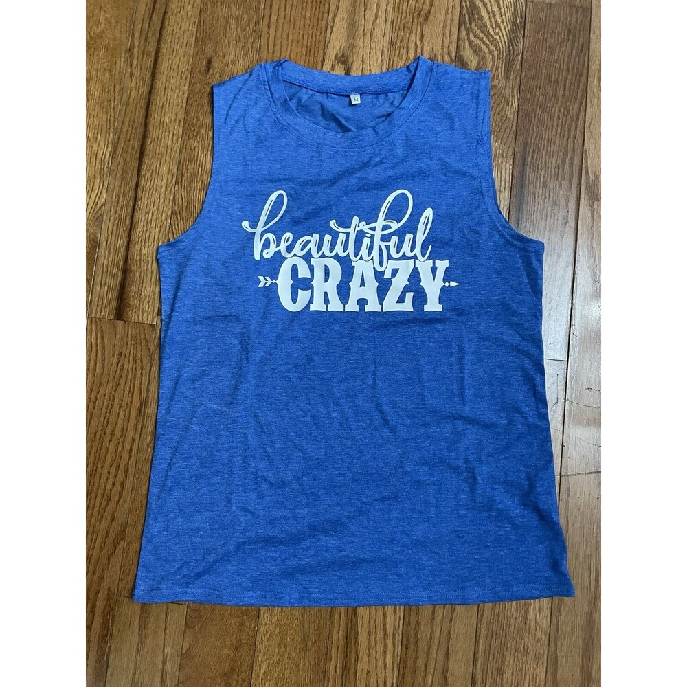 Beautiful Crazy Tank Top Womens Sleeveless shirt Size M